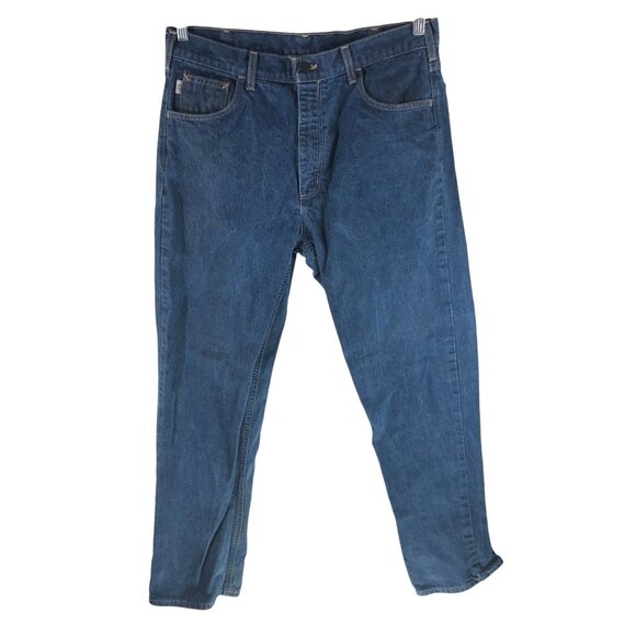 Carhartt Mens Flame-Resistant Signature Denim Jean-Relaxed Fit Size 36x34 - Picture 1 of 6